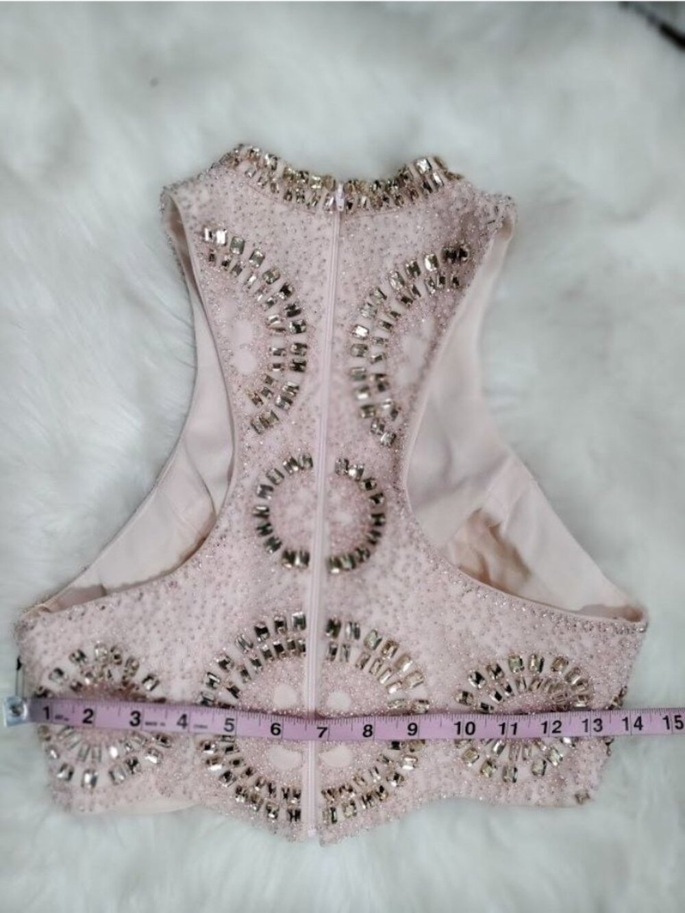 Pink  Princess Prom Dress Size XS Barbiecore Tulle Skirt Embellished Crop Top - Picture 9 of 16